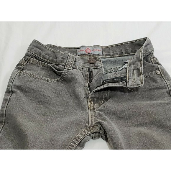 Swiss Cross Size 10 Girls Solid Gray Med Wash Denim Low Rise Skinny Leg Jeans - Picture 3 of 7